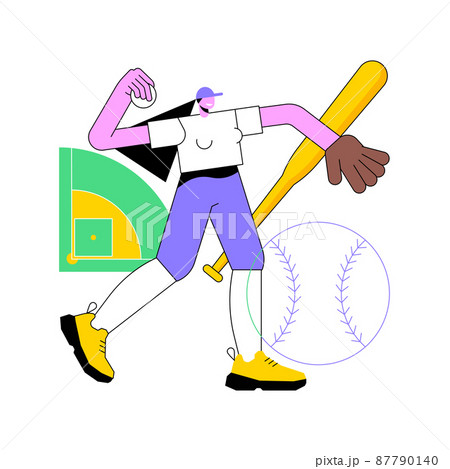 Baseball player line drawing (pitcher / catcher - Stock Illustration  [77922916] - PIXTA