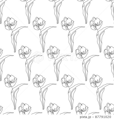 花 チューリップ モノクロ モノクロームの写真素材 - PIXTA