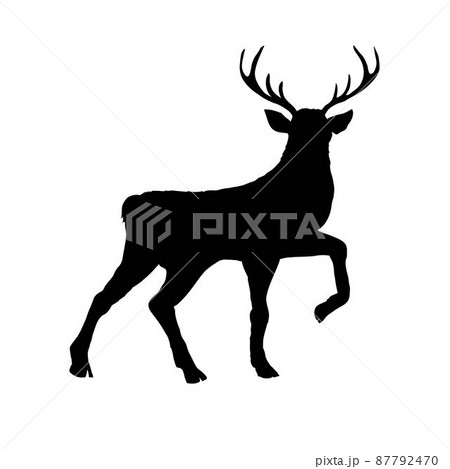 鹿のシルエットのイラスト素材