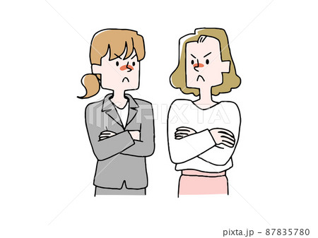 睨み合いのイラスト素材