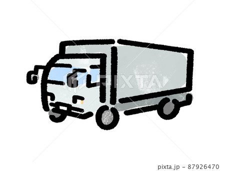 運送トラック トラック 運輸 手書きの写真素材