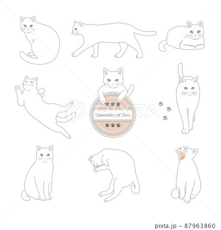 白猫のイラスト素材集 ピクスタ