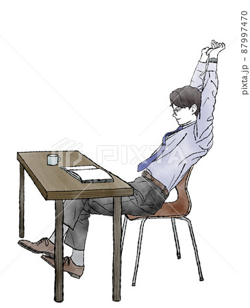 背伸びのイラスト素材