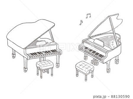 グランドピアノ かわいいのイラスト素材
