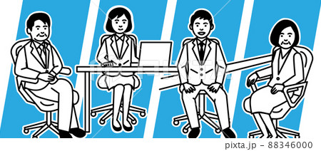 男女4人のイラスト素材