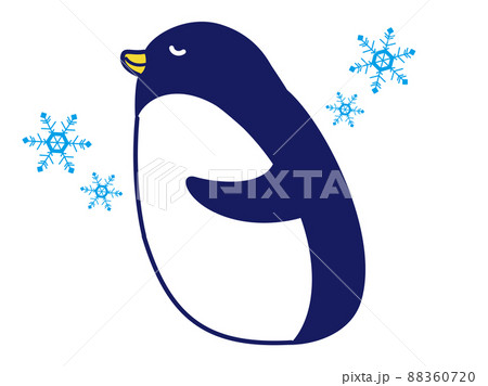 横向きのペンギンのイラスト素材