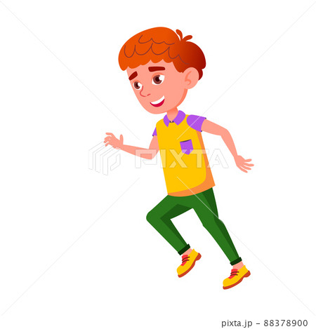 少年 全力疾走 子供 人物のイラスト素材