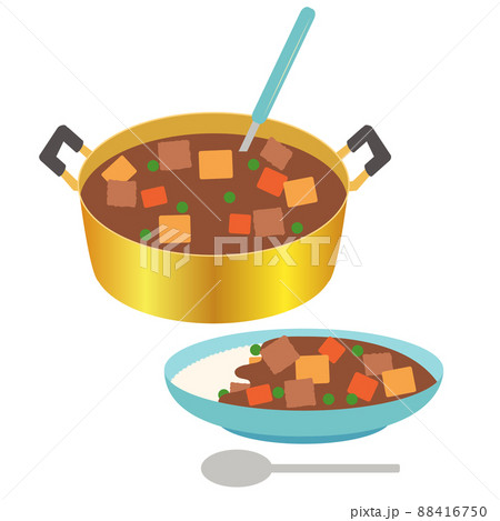 カレー鍋のイラスト素材