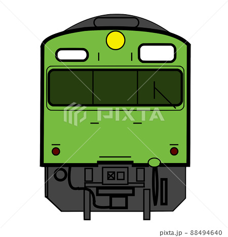 山手線 列車 電車 黄緑色のイラスト素材