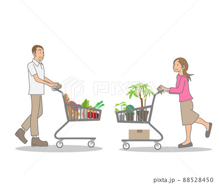 カート ショッピングカート のイラスト素材集 ピクスタ