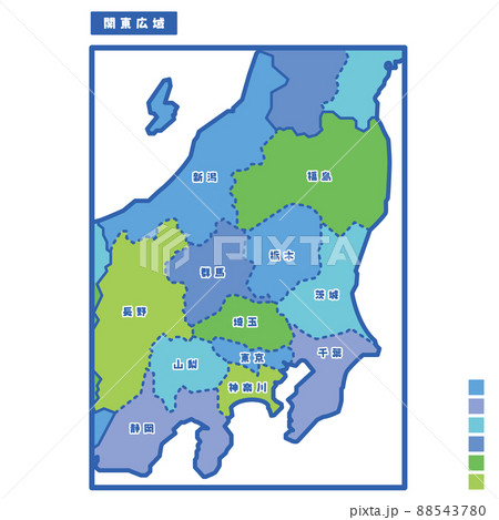 関東地方の地図のイラスト素材