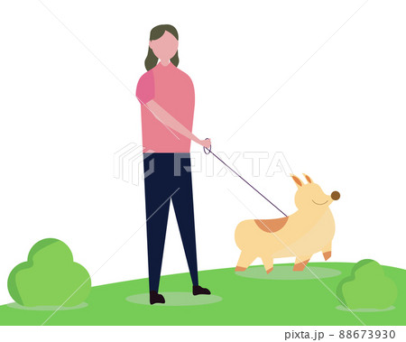 公園を散歩のイラスト素材 公園を散歩のイラスト素材
