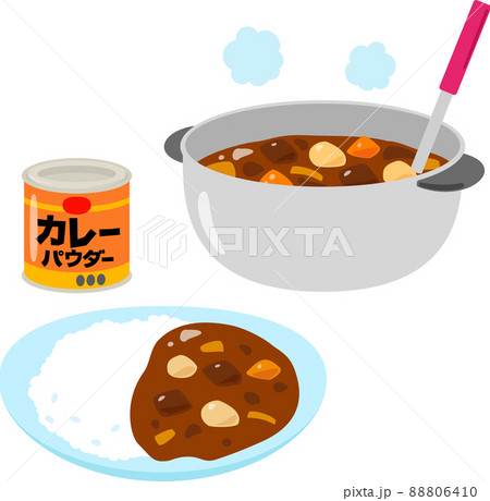 カレー鍋のイラスト素材