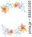 ユリの花 水彩フレーム背景のイラスト素材 [88881083] - PIXTA