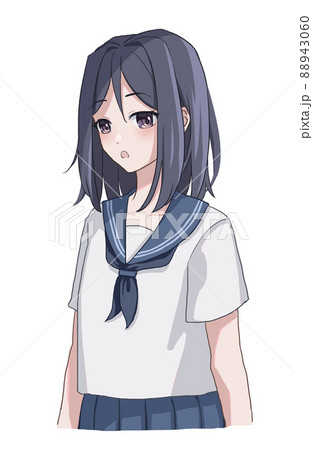 女子高生 制服 セーラー服 夏服 イラストの写真素材 女子高生 制服 セーラー服 夏服 イラストの写真素材