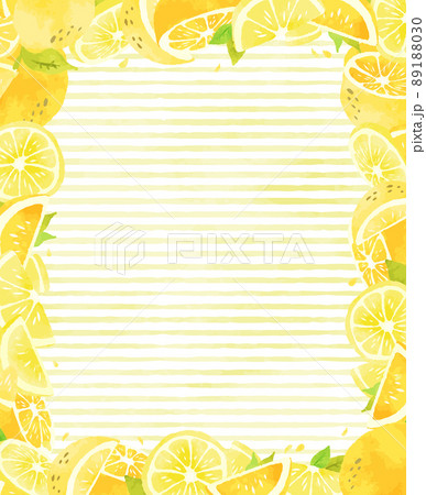 レモン フレーム 背景 おしゃれのイラスト素材