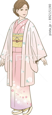 和装ヘアスタイルのイラスト素材