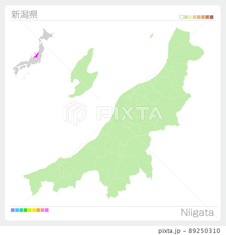 新潟地図のイラスト素材