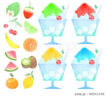 フルーツかき氷のイラスト素材