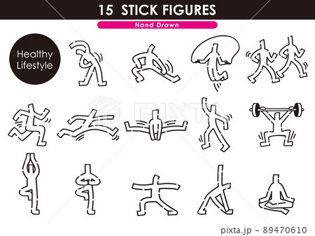 Cartoon of Front of Naked or Nude Stick Figure - Stock Illustration  [50201398] - PIXTA