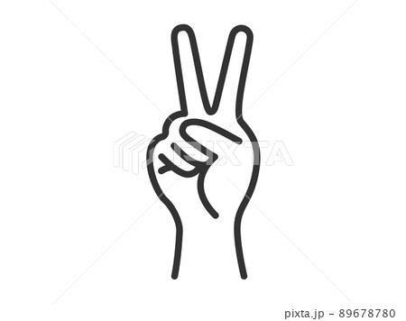 右手 ピースのイラスト素材