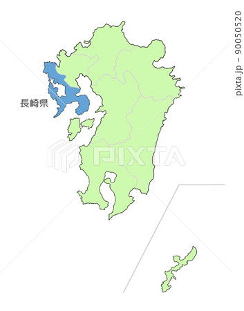 長崎県 長崎 マップ 地図のイラスト素材