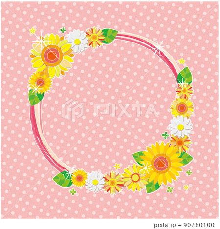 花柄 背景素材 オレンジ色 花のイラスト素材