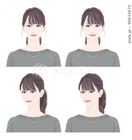 斜め前髪のイラスト素材