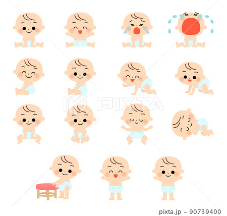 泣き顔 かわいいのイラスト素材