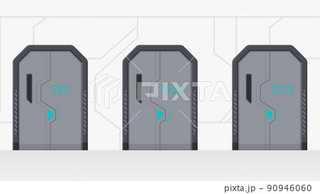 ドア 未来 宇宙船 ベクターのイラスト素材