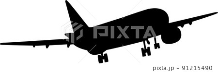 飛行機 旅客機 シルエット 航空機のイラスト素材