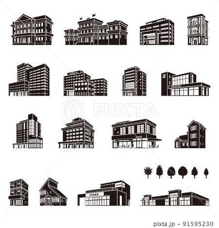 市役所 役所 建物 イラストのイラスト素材