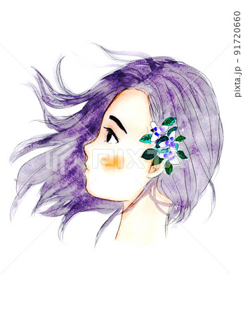 女性 花嫁 横顔 人物のイラスト素材