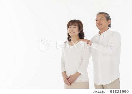 肩に手を置くの写真素材