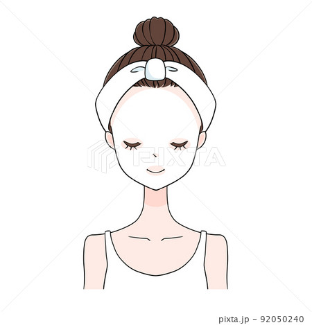 メイクシート 顔 女性 人物のイラスト素材