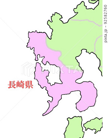 長崎県 長崎 マップ 地図のイラスト素材