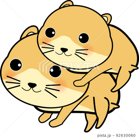 動物 ベクター ハムスター ゆるいのイラスト素材