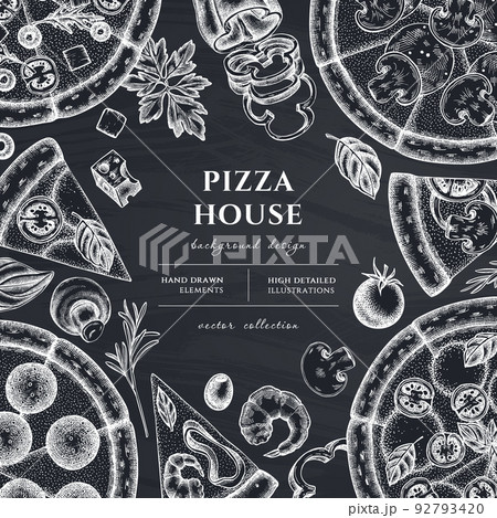 マルゲリータ ピザ イラスト バジルのイラスト素材 マルゲリータ ピザ イラスト バジルのイラスト素材