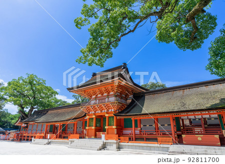 神秘的神社の写真素材