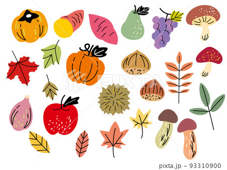 秋の味覚のイラスト素材
