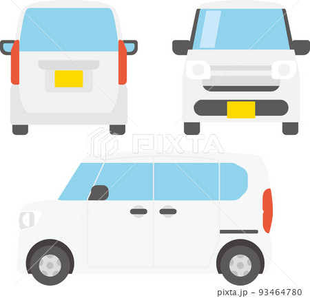 車 シンプル 正面 横のイラスト素材