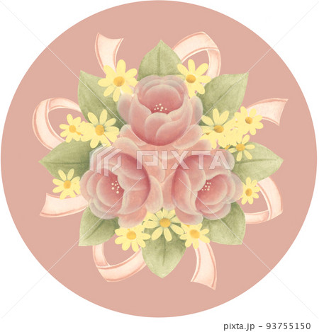 花 薔薇 花束 ブーケのイラスト素材