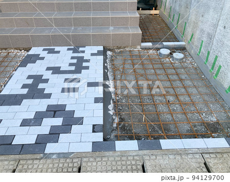 新築戸建て住宅の外構工事の現場