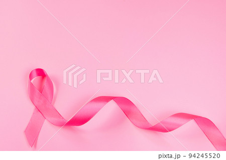 Directly above shot of breast cancer awareness pink ribbons