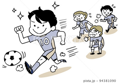 サッカー少年のイラスト素材集 ピクスタ