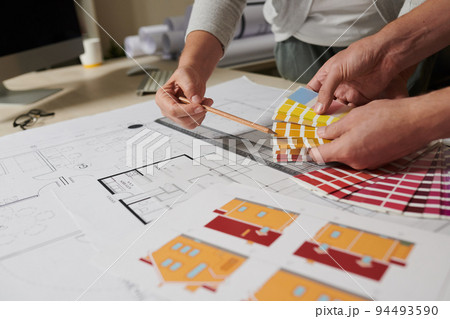 Architect building sketch. Modern project. - Stock Illustration  [101326537] - PIXTA