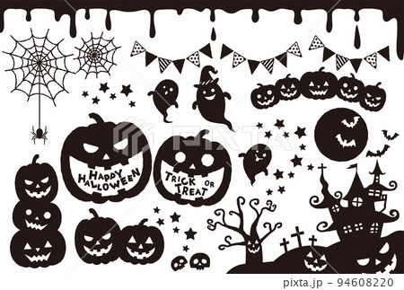 ハロウィン 魔女 ハロウィーン ガイコツのイラスト素材