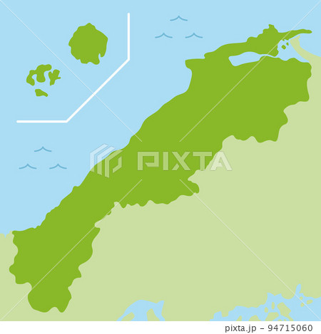日本列島 山陰地方 本州 マップのイラスト素材