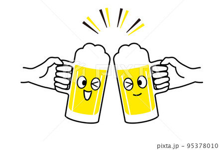 ビール おしゃれ オシャレ かわいいのイラスト素材