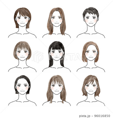 ショートヘアのイラスト素材集 ピクスタ